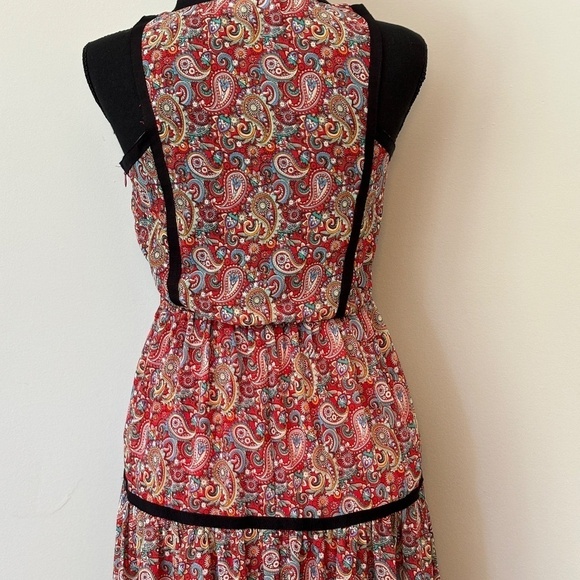 Lulus Paisley Wide Open Spaces Maxi Dress Red Women's Size Small - Picture 6 of 16